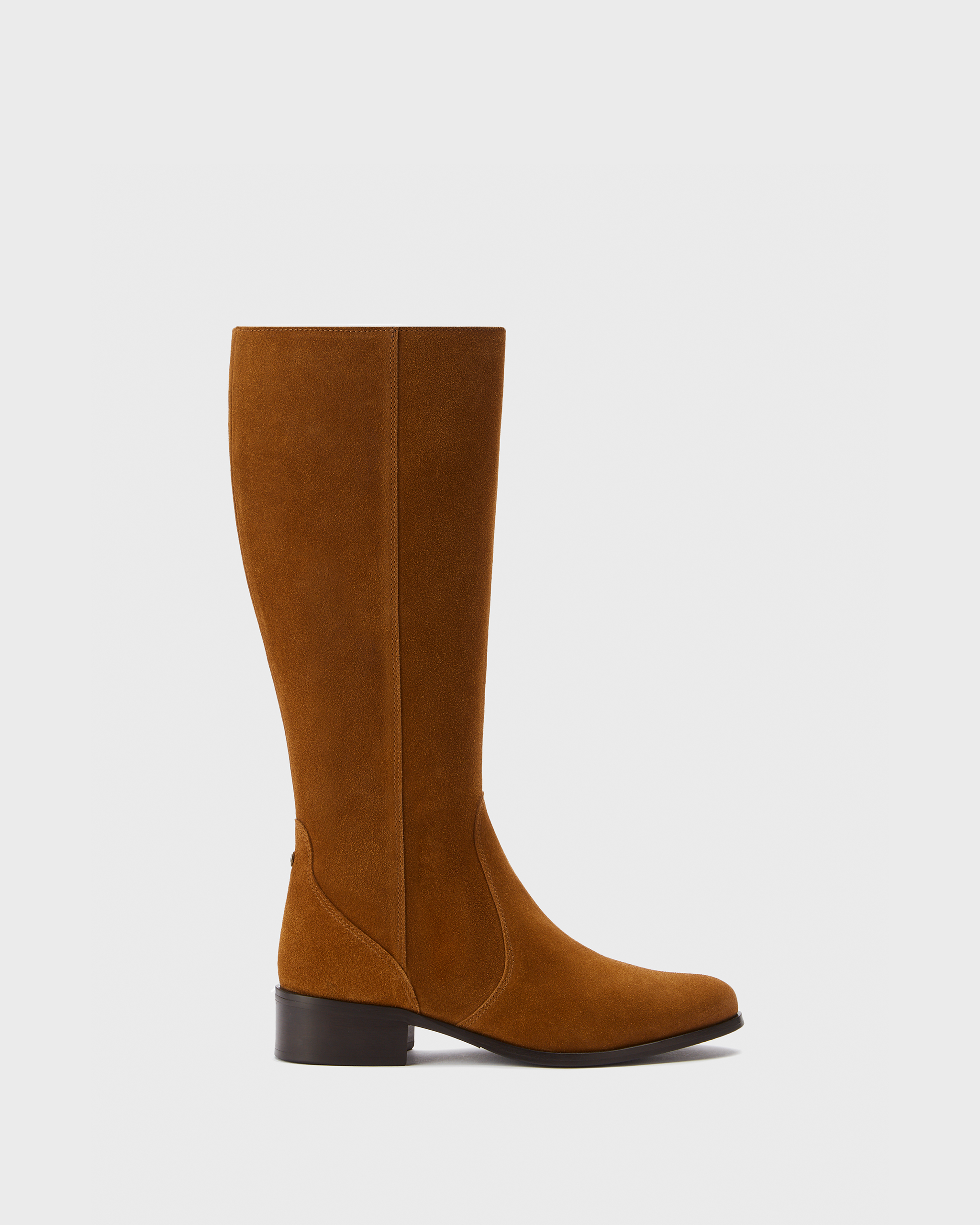 knee high tan suede flat boots