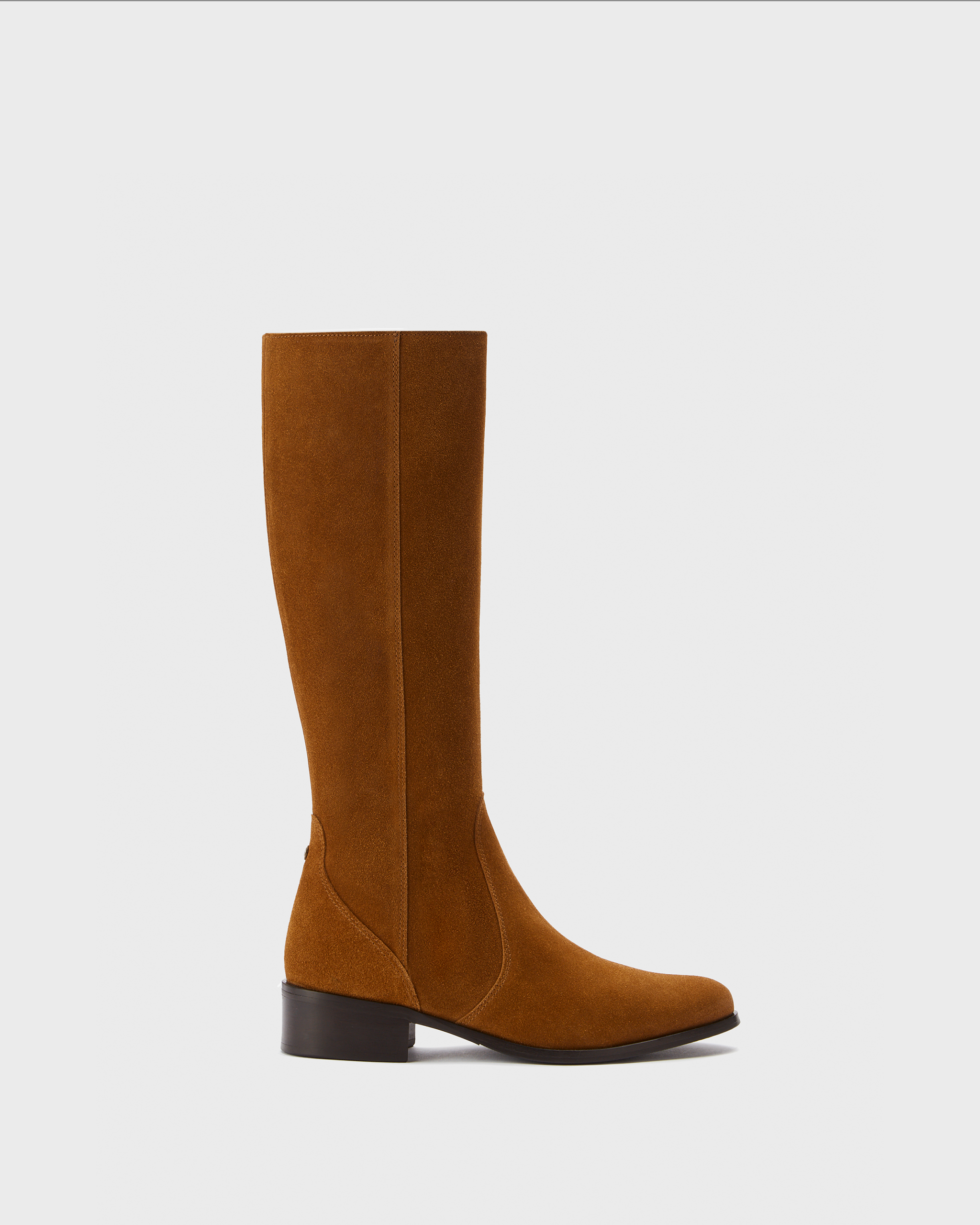 knee high tan suede flat boots