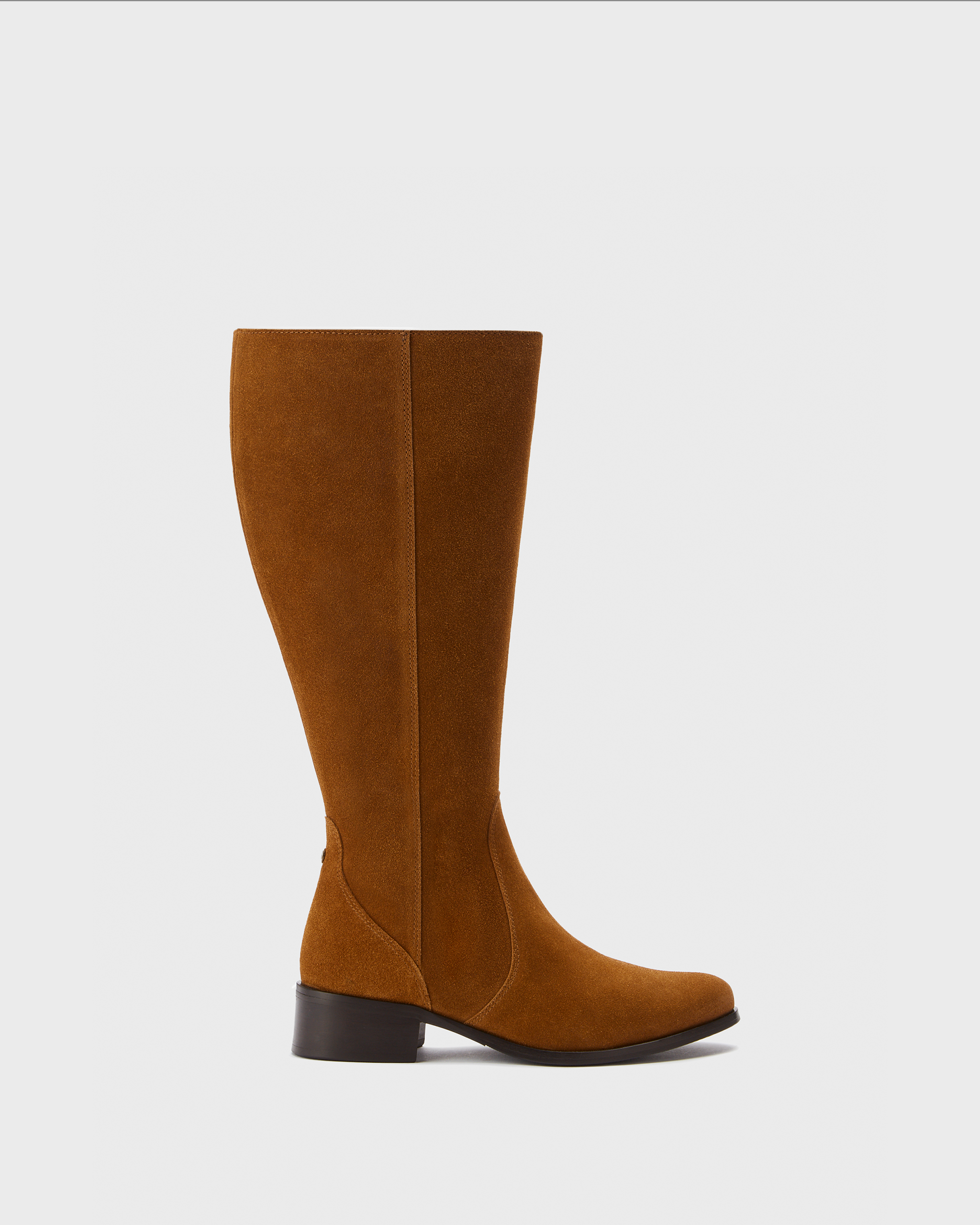 knee high tan suede flat boots