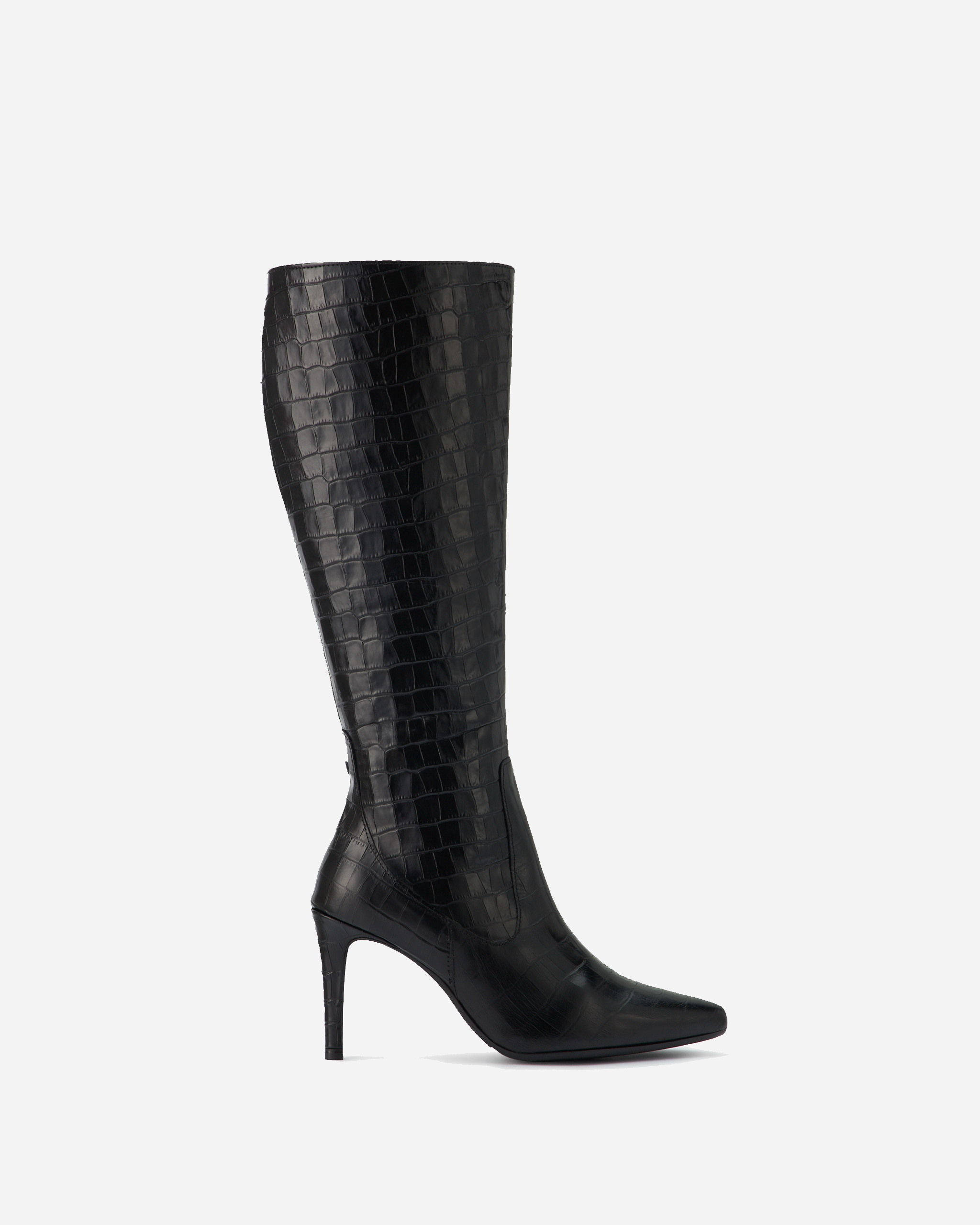 Wide calf heeled knee high boots cheap