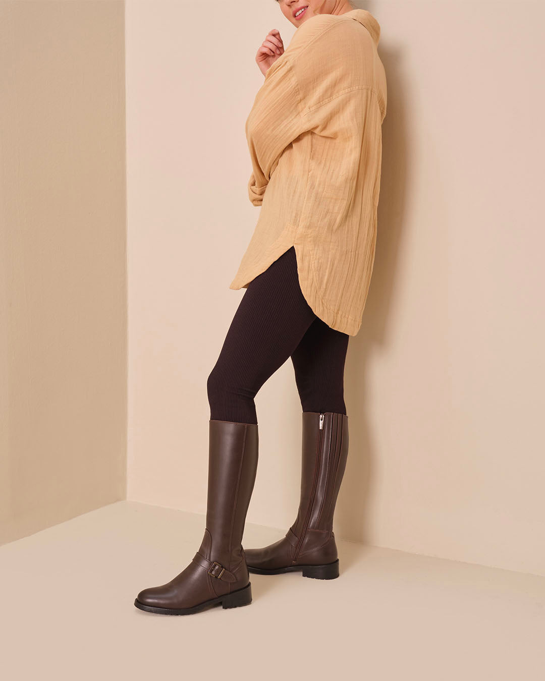 Charlotte Knee High Boots in Dark Brown Leather DuoBoots EU